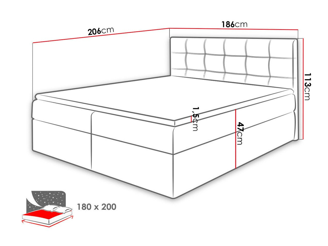 Pat boxspring Comfivo Gaudens (Kronos 19)