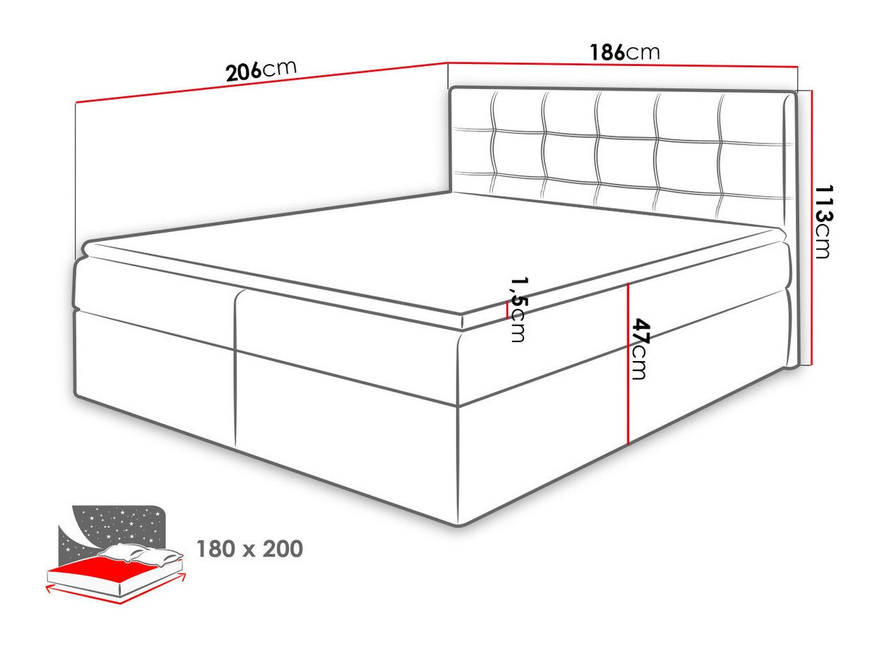Pat boxspring Comfivo Gaudens (Kronos 22)