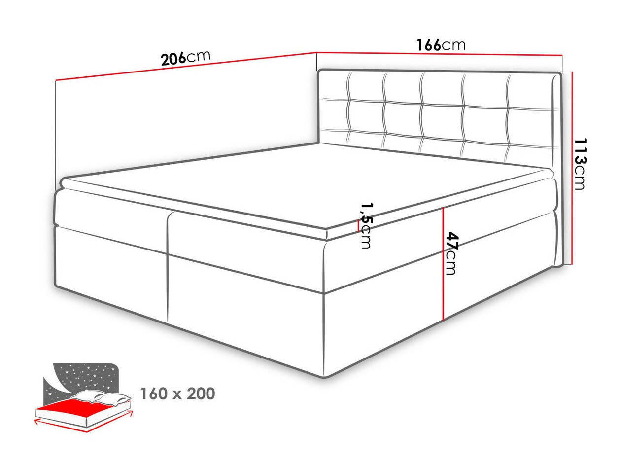 Pat boxspring Comfivo Gaudens (Muna 08)