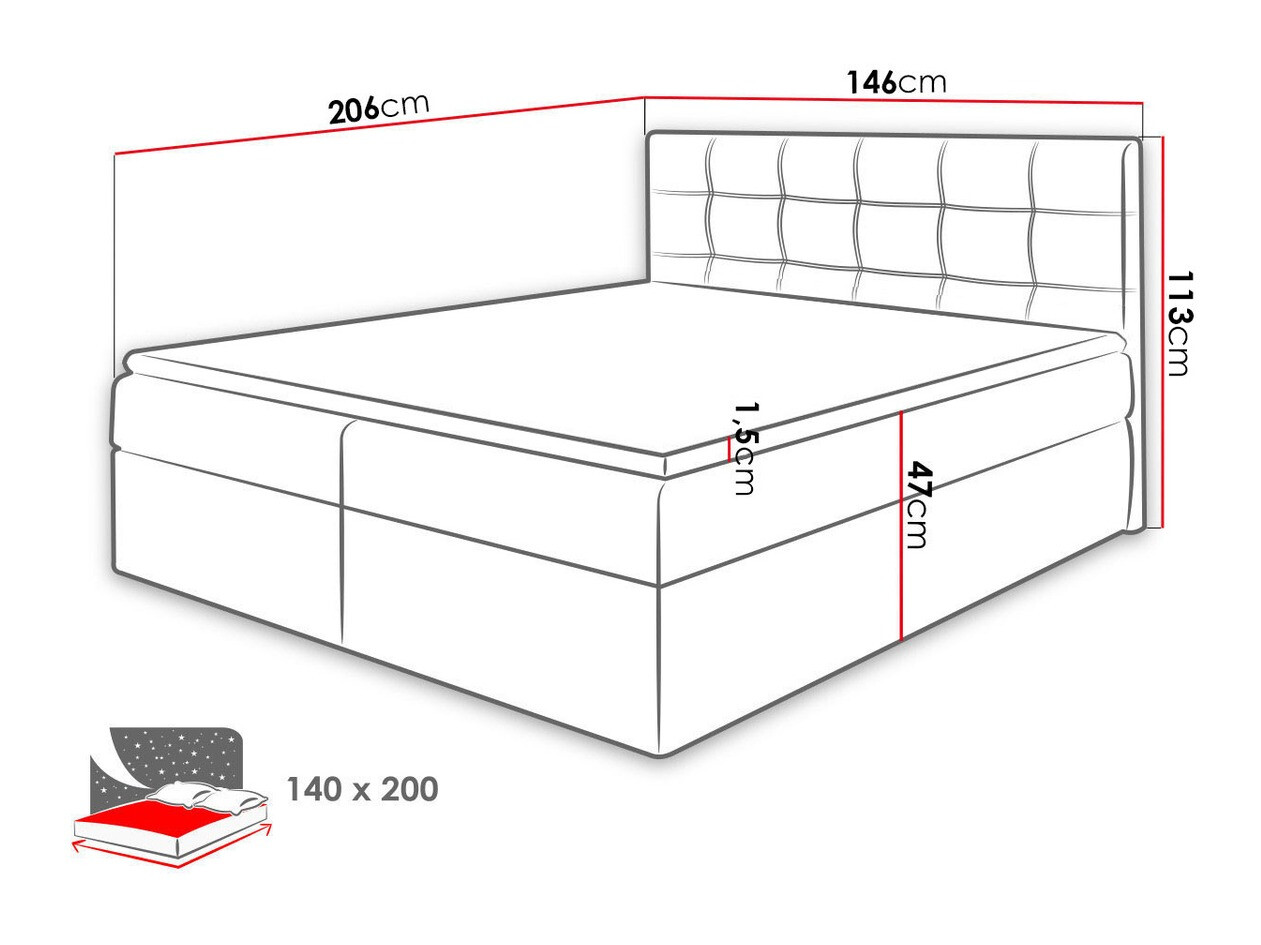 Pat boxspring Comfivo Gaudens (Soft 011)