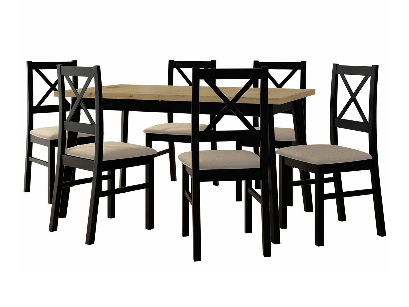 Set de mese Victorville 295 (Stejar artizan + Negru)