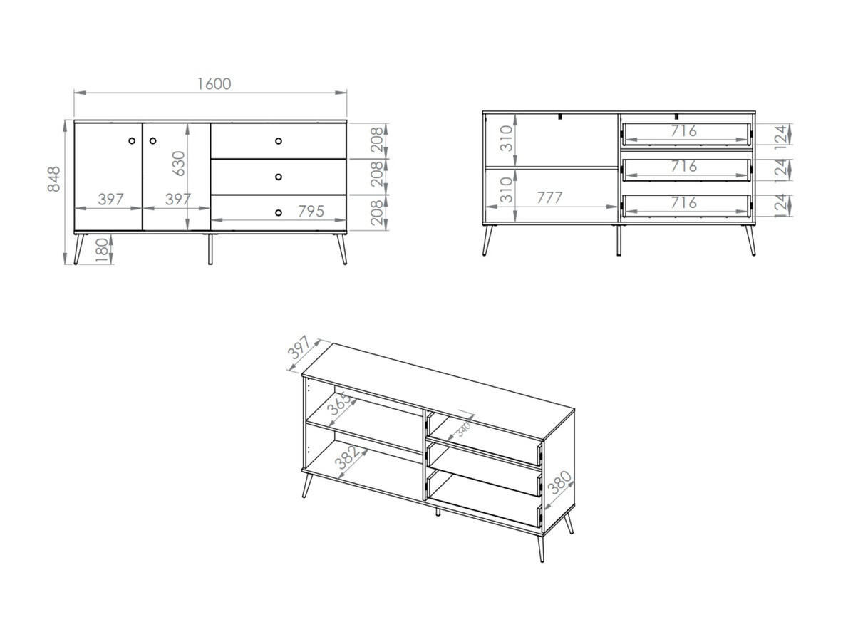 Comodă Flonovu 102 (Albastru inchis + Auriu)