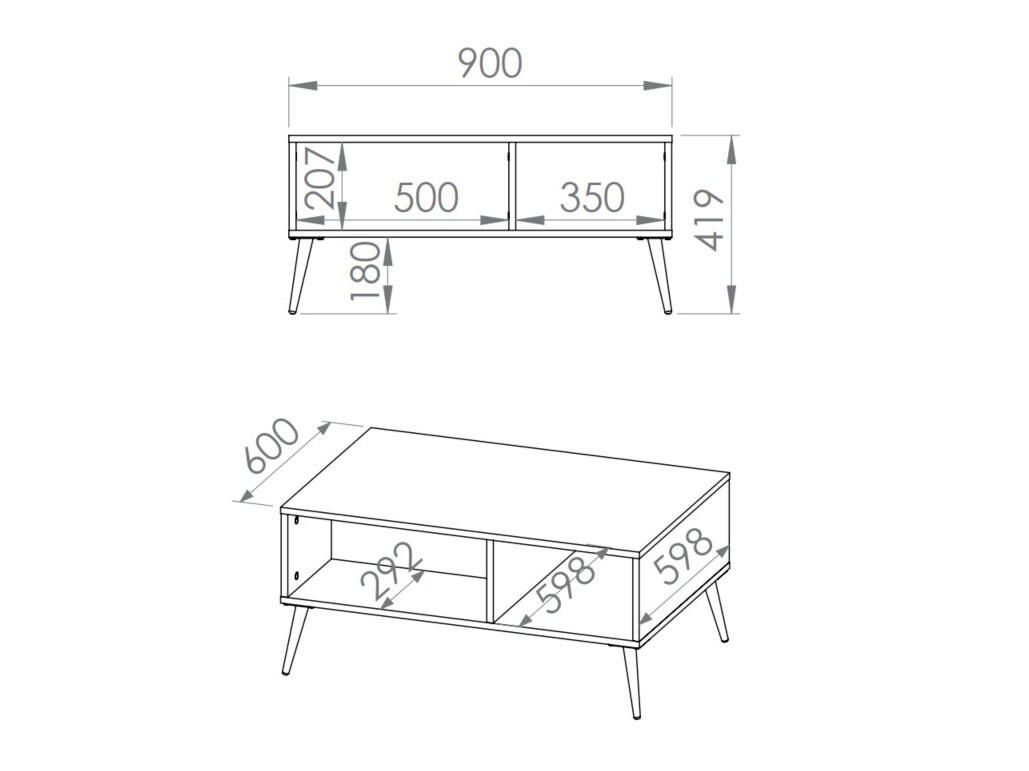 Măsuță de cafea Flonovu 106 (Albastru inchis + Auriu)