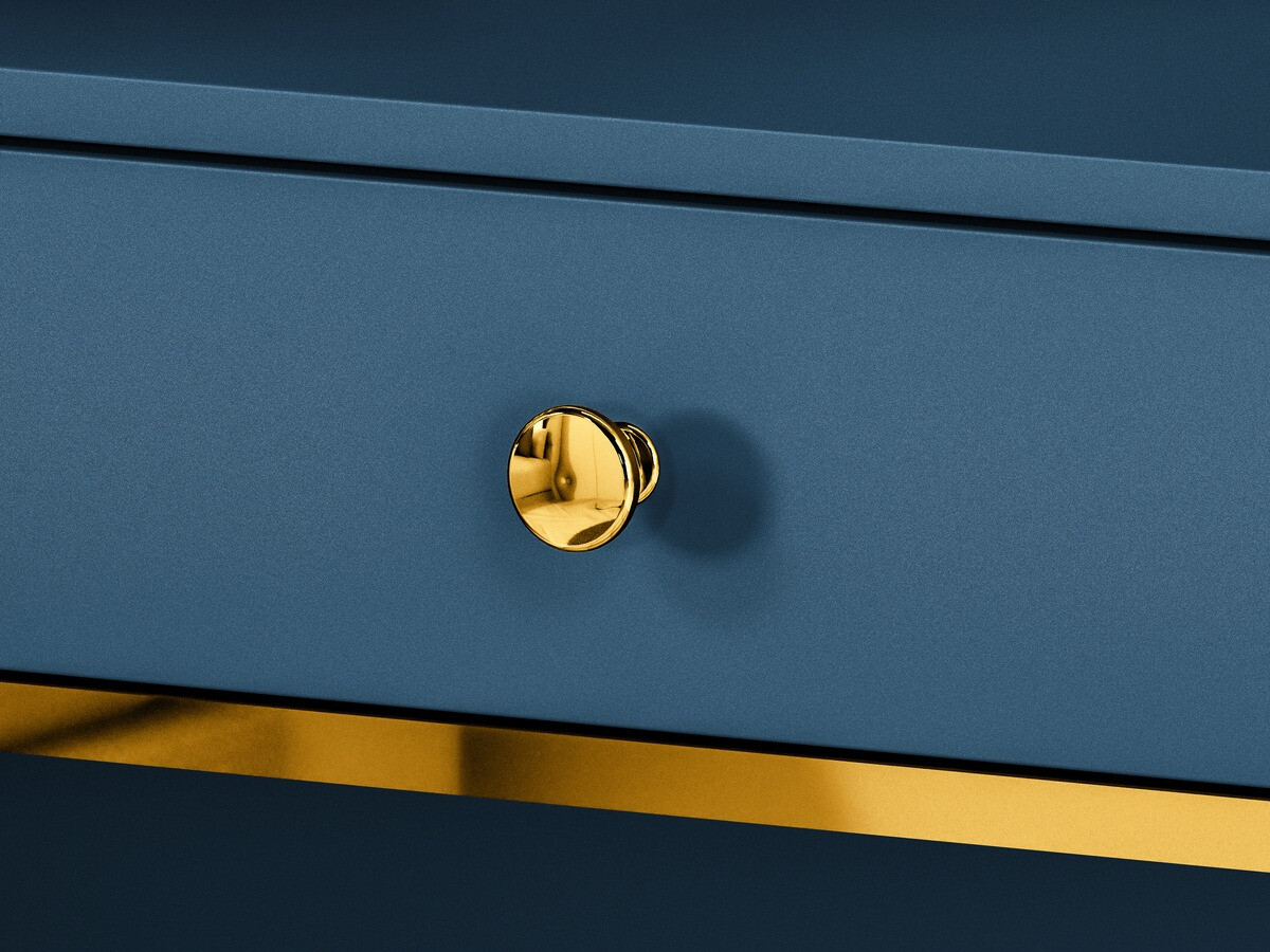 Măsuță de machiaj Flonovu 108 (Albastru inchis + Auriu)