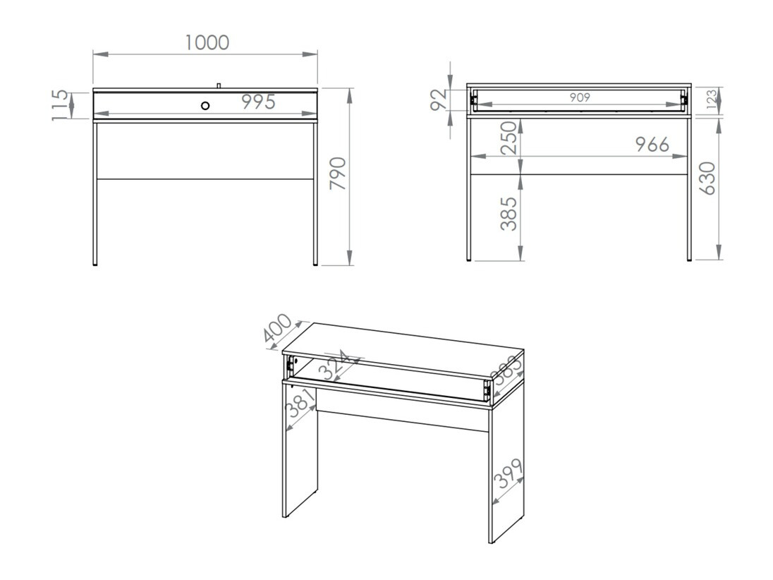 Măsuță de machiaj Flonovu 108 (Albastru inchis + Auriu)