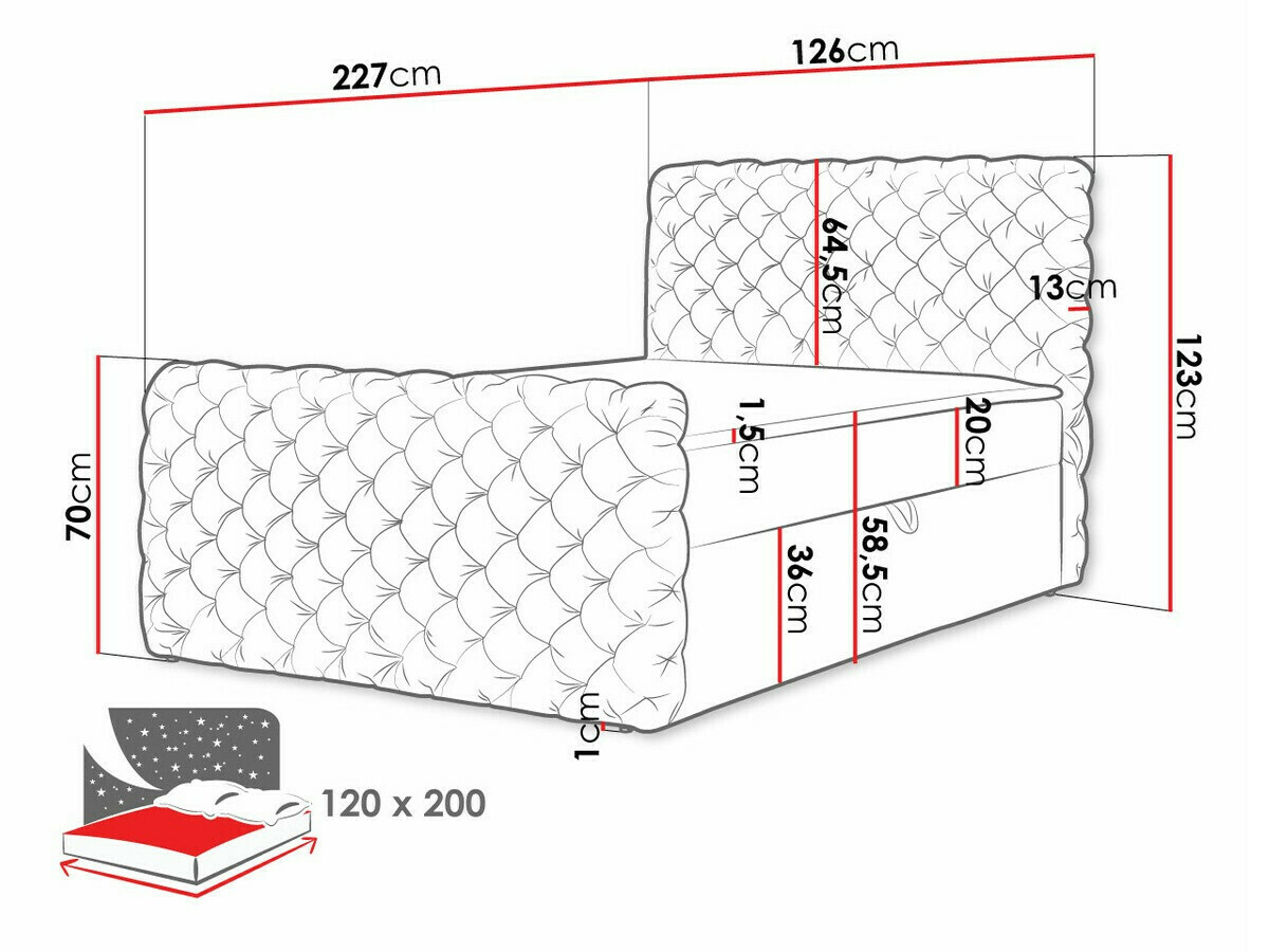 Pat boxspring Lac I (Velluto 13)