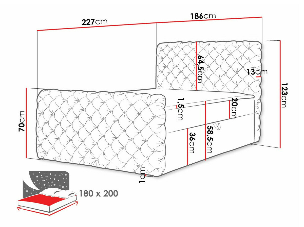 Pat boxspring Lac I (Velluto 13)