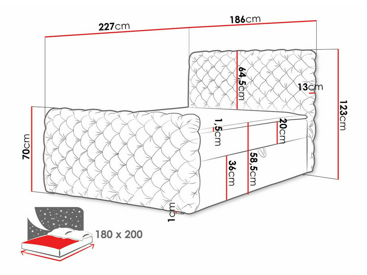 Pat boxspring Lac I (Velluto 17)