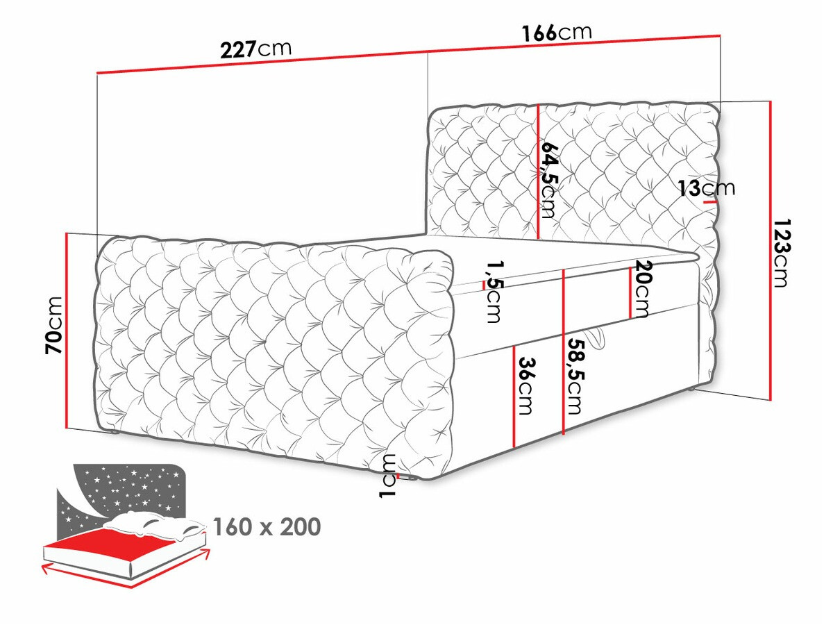 Pat boxspring Lac I (Velluto 20)