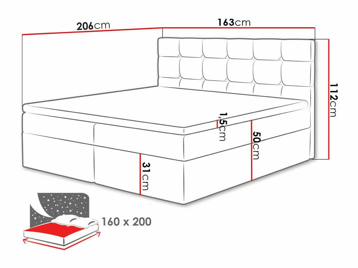 Pat boxspring Comfivo Osculum I (Muna 10)