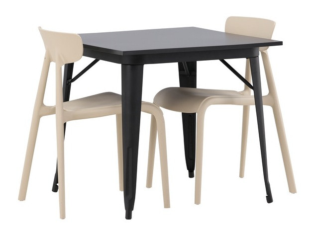 Set de dining Dallas 3896 (Negru + Bej)
