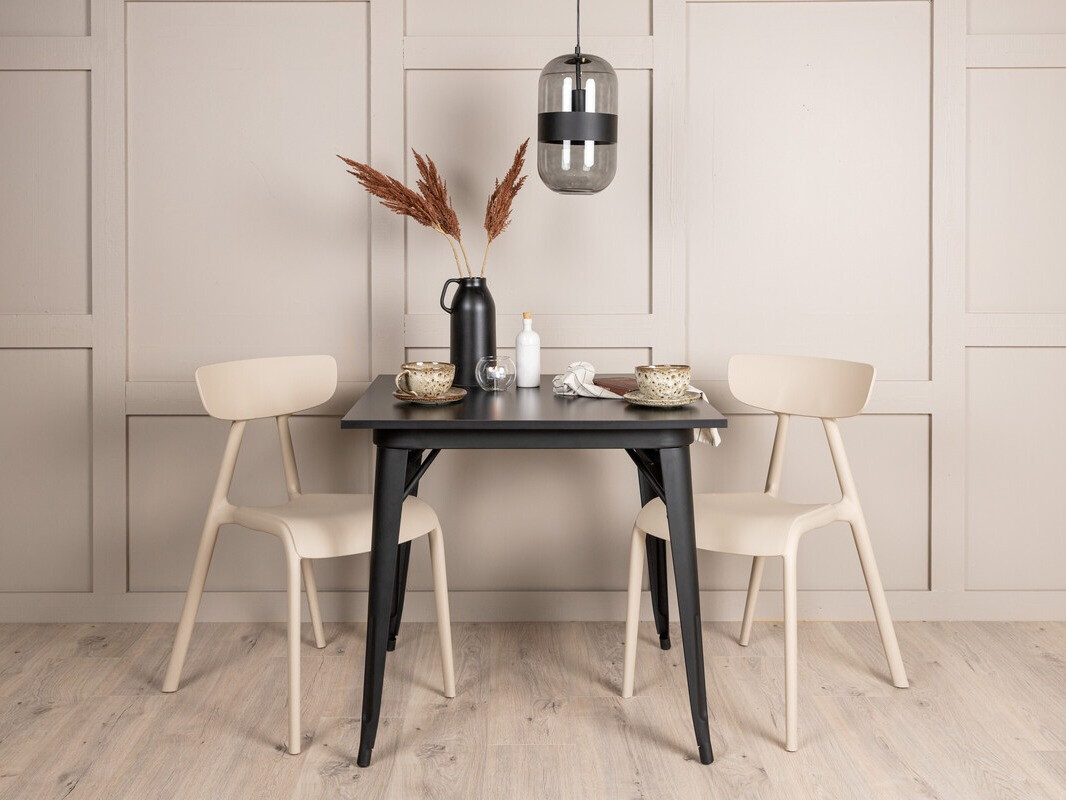 Set de dining Dallas 3896 (Negru + Bej)