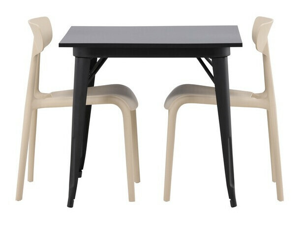 Set de dining Dallas 3896 (Negru + Bej)