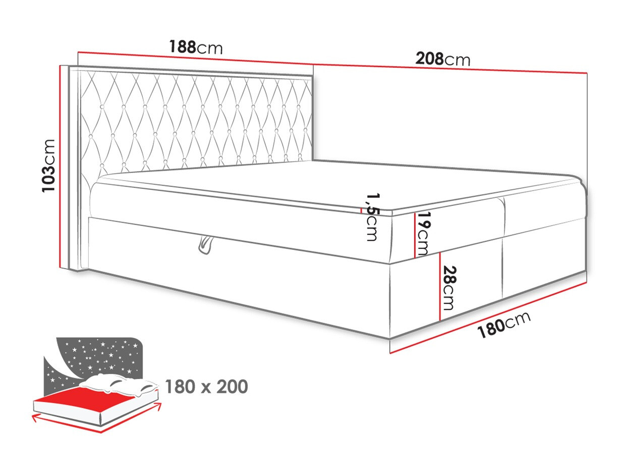 Pat boxspring Navis II (Faro 14)
