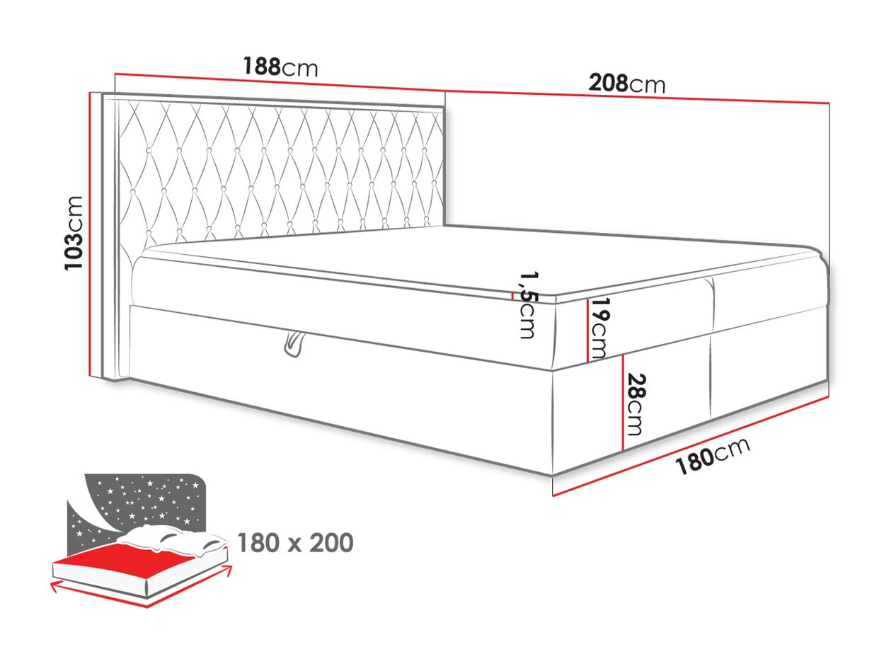 Pat boxspring Navis II (Faro 20)