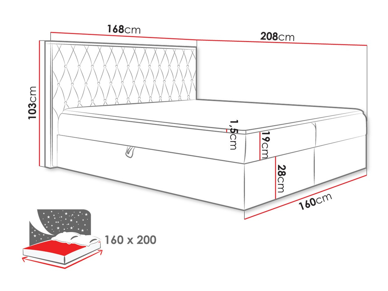 Pat boxspring Navis II (Faro 4)