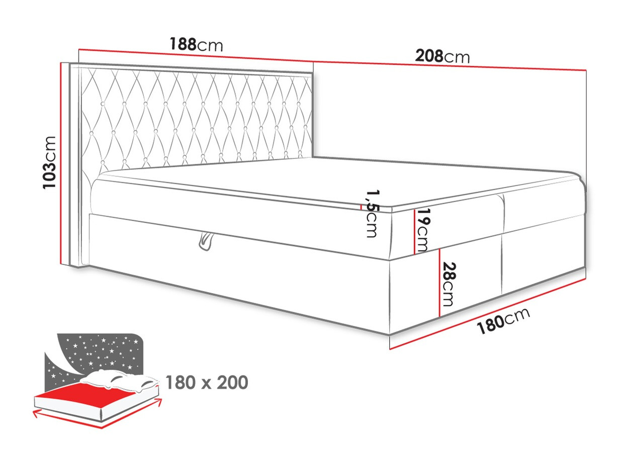 Pat boxspring Navis II (Faro 4)