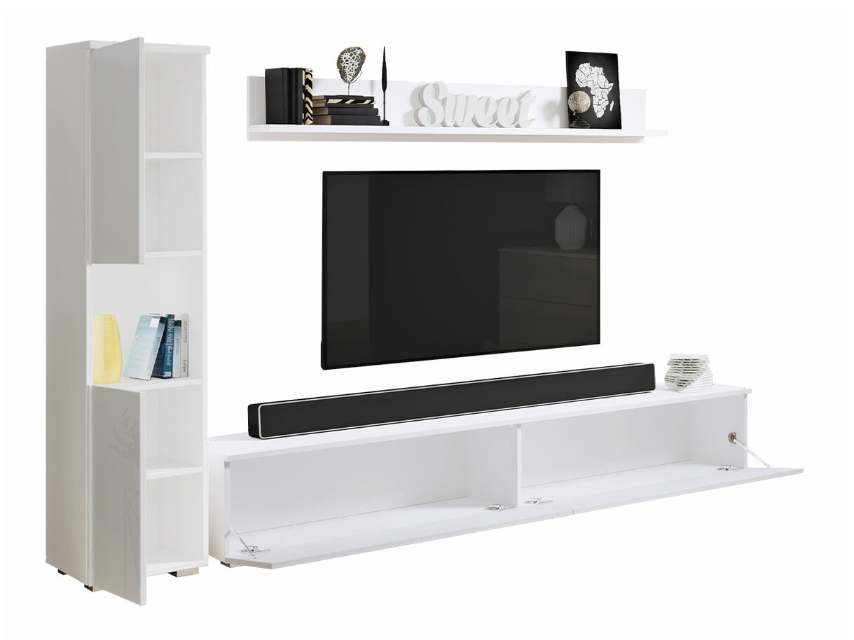 Set de living Sarasota 130 (Gri inchis + Alb lucios)
