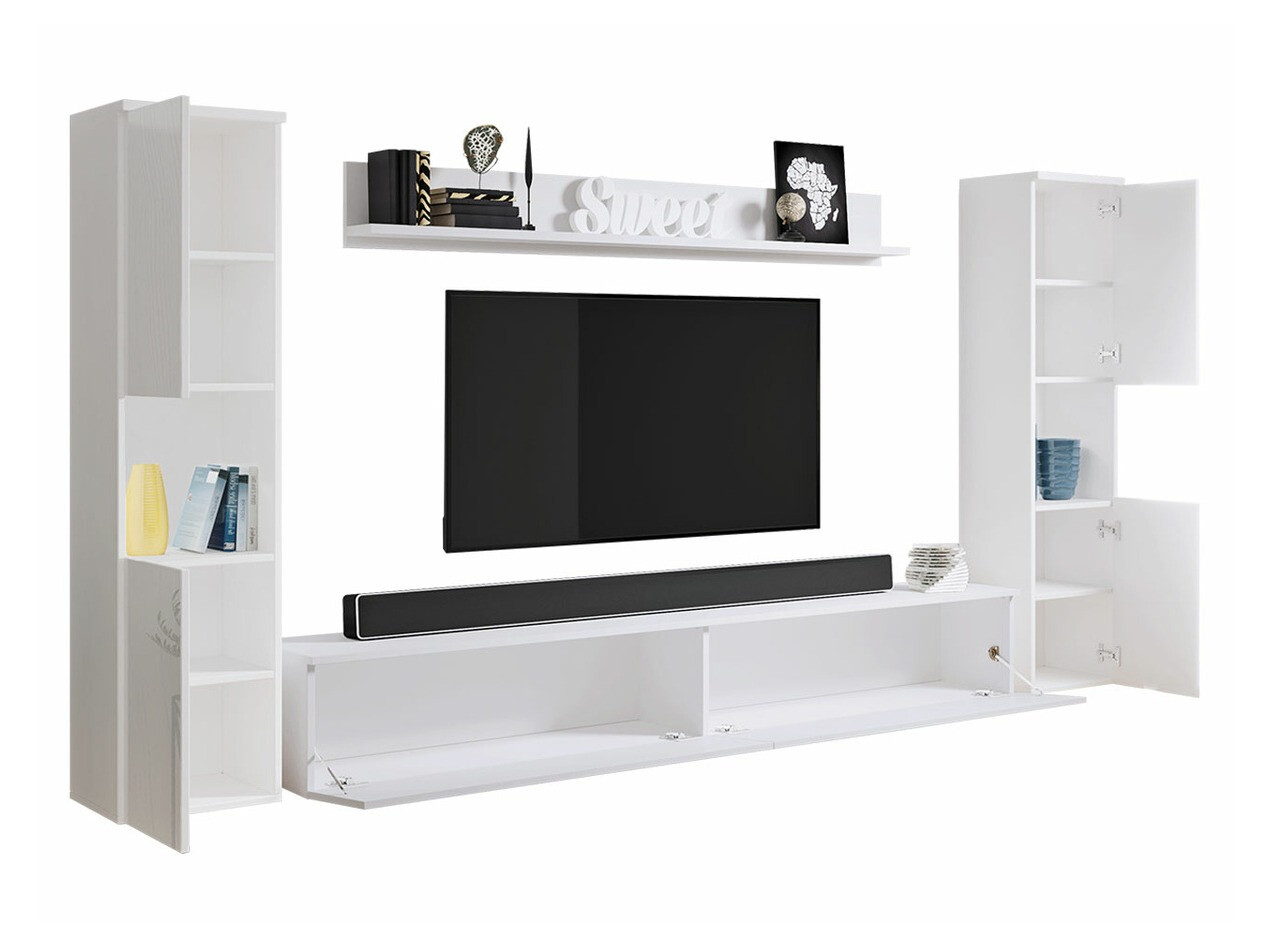 Set de living Sarasota 131 (Gri inchis + Alb lucios)