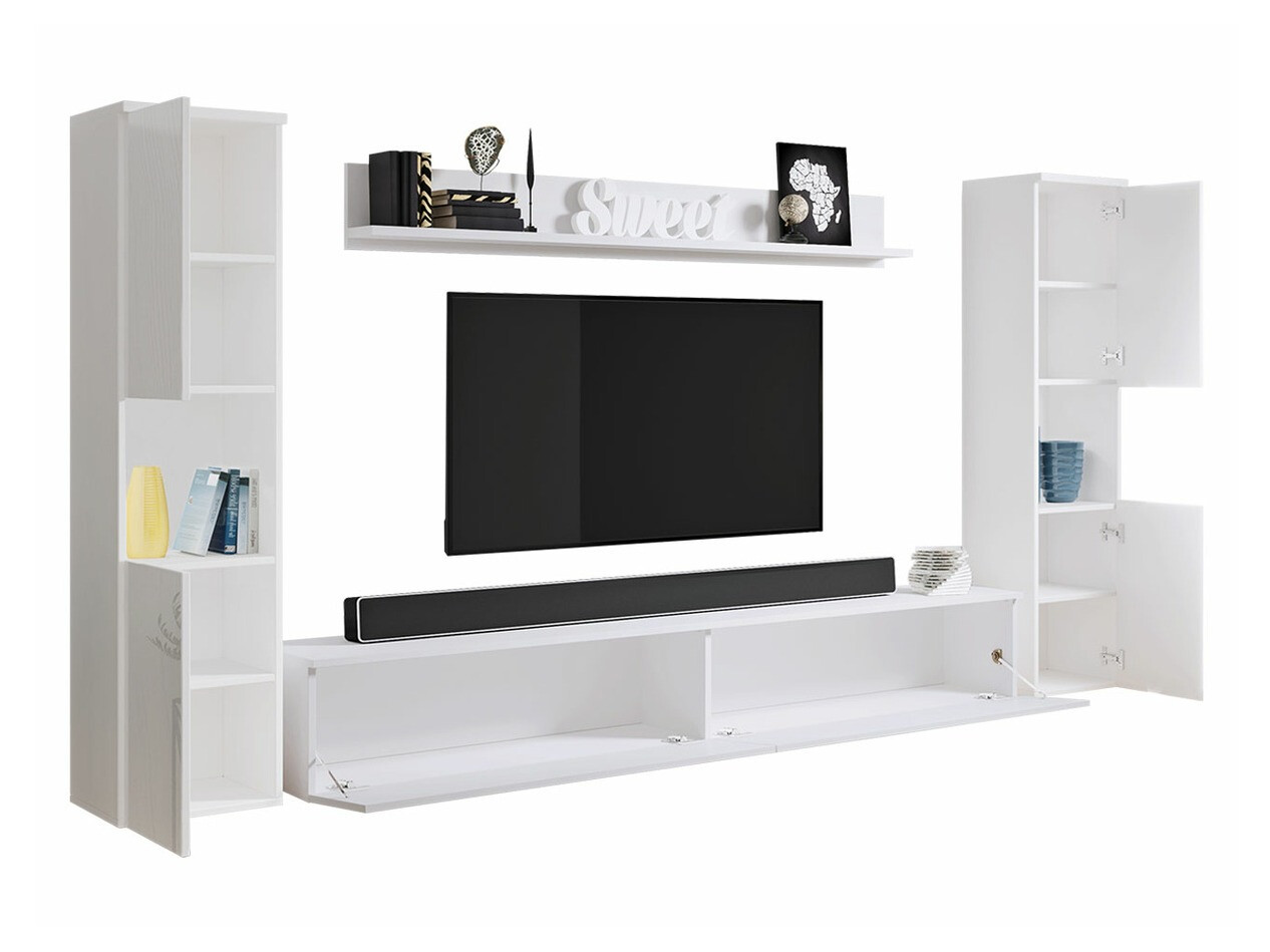 Set de living Sarasota 131 (Gri inchis + Alb lucios)