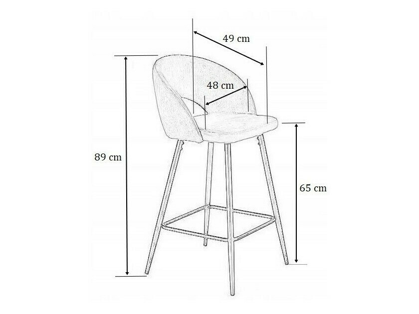 Scaun de bar Houston 881 (Bej + Negru)