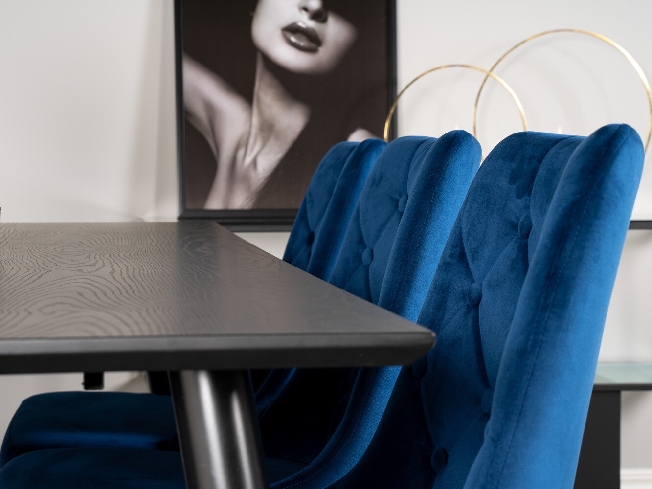 Set de mese Dallas 1256 (Albastru + Auriu)