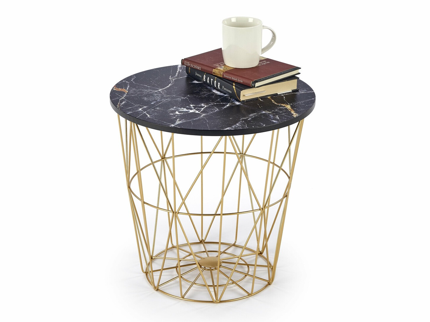 Măsuță de cafea Houston 1454 (Auriu + Marmură neagră)