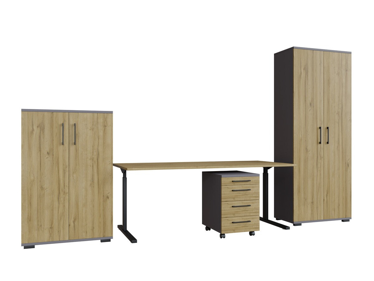 Set birou acasă Lartesi 114 (Grafit + Stejar Grandson)