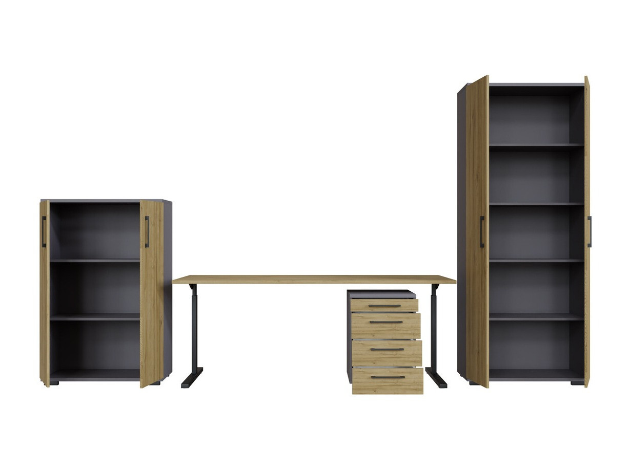 Set birou acasă Lartesi 114 (Grafit + Stejar Grandson)