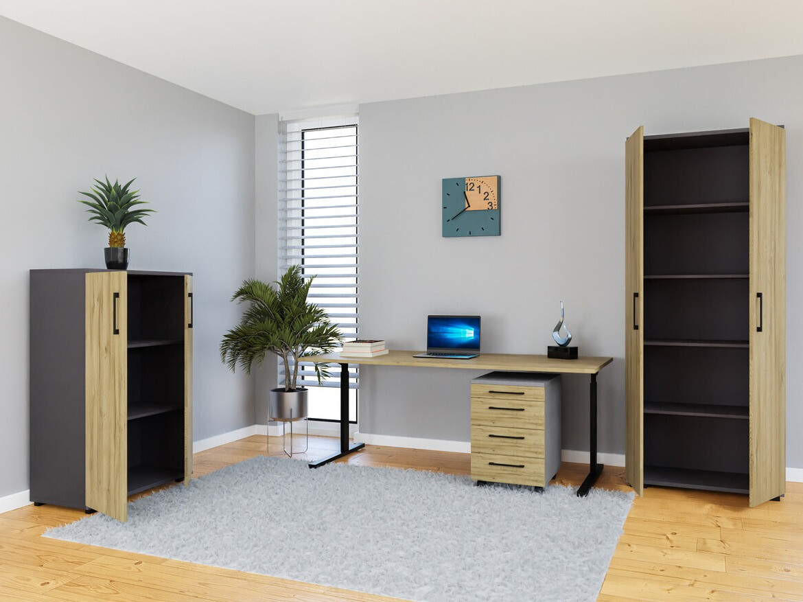 Set birou acasă Lartesi 114 (Grafit + Stejar Grandson)