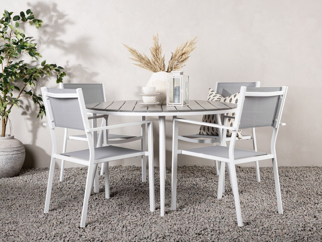Mese și scaune Dallas 4088 (Gri + Alb)