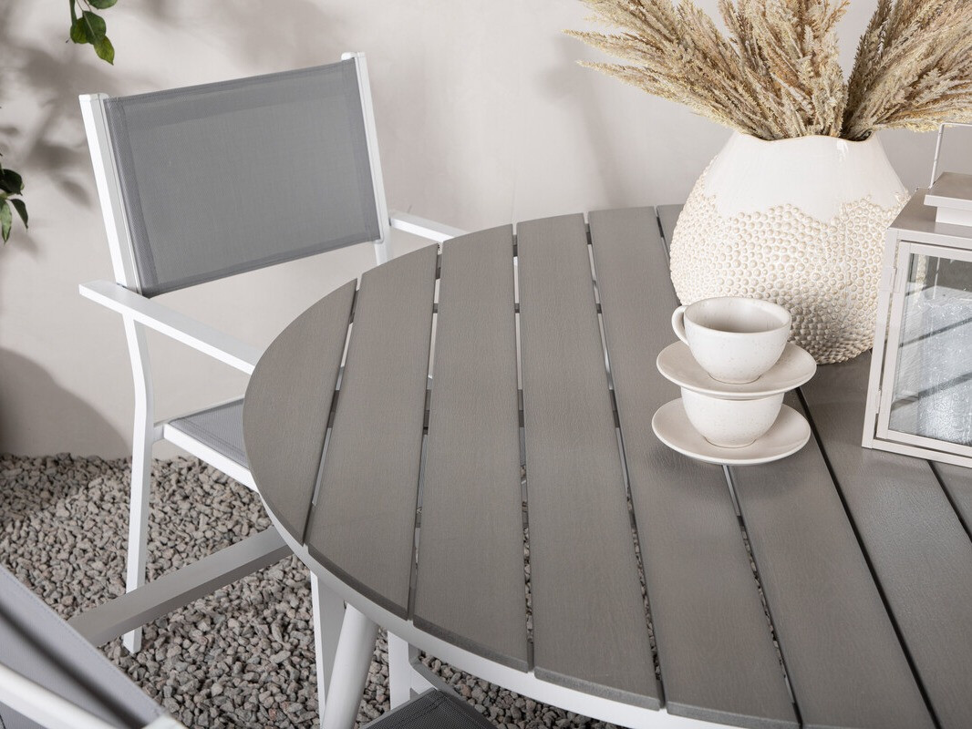 Mese și scaune Dallas 4088 (Gri + Alb)