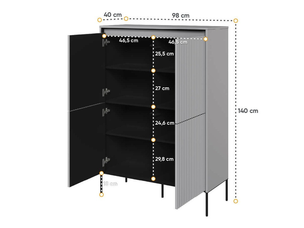 Bufet Fernolu 102 (Gri + Negru)