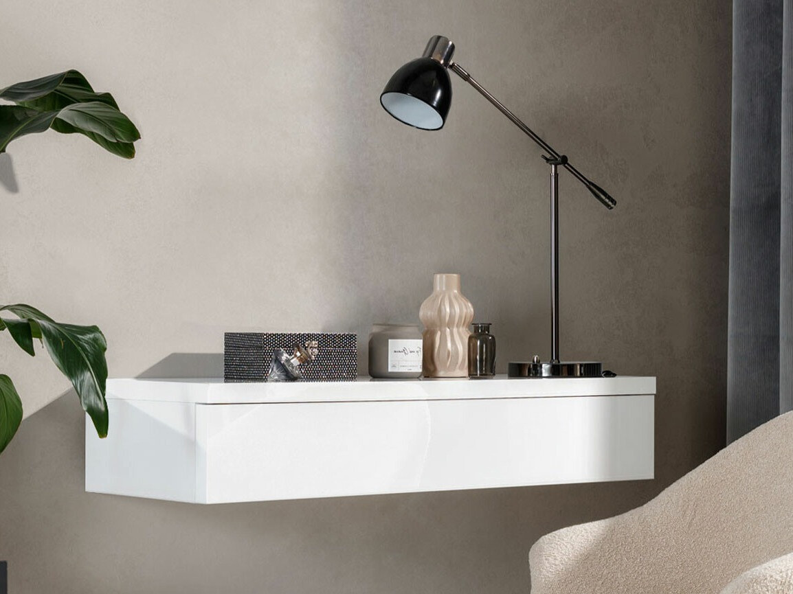 Măsuță de machiaj Delpher (Alb + Alb lucios)