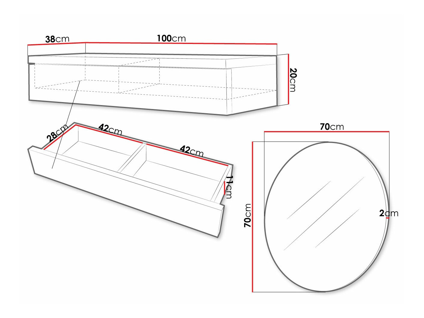 Măsuță de machiaj Delpher I (Alb + Alb lucios)