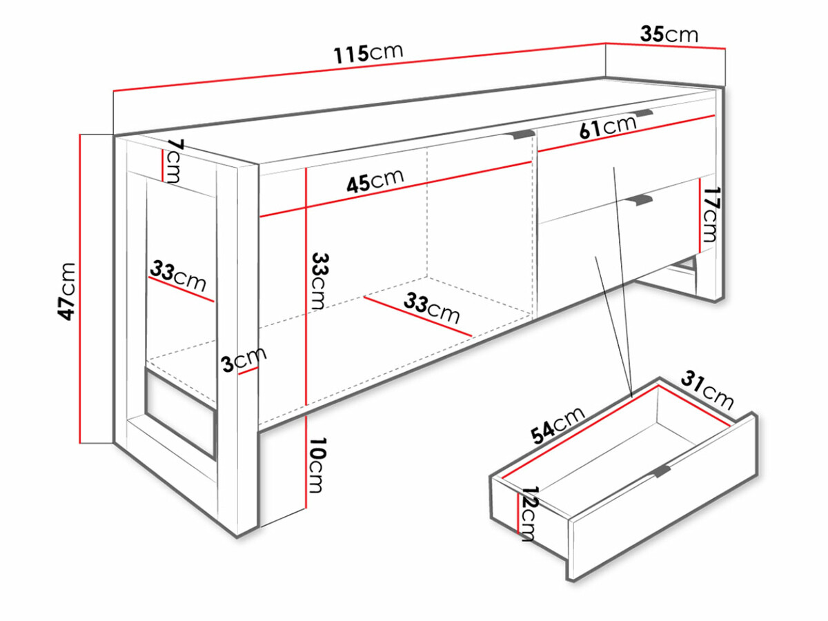 Comodă TV Utica 116