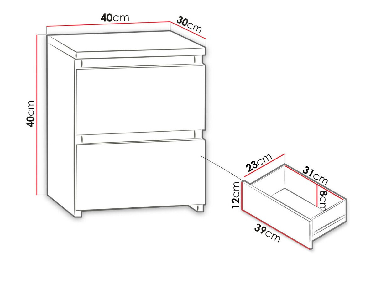 Noptieră Comfivo Structor I (Stejar Sonoma)