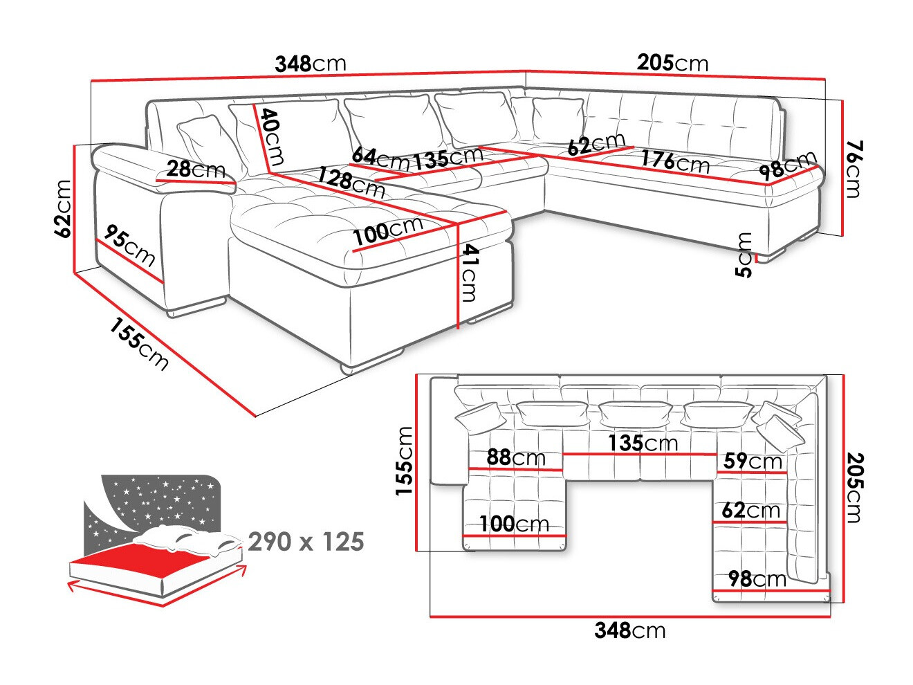 Colțar Comfivo Gemma II (Dreapta)