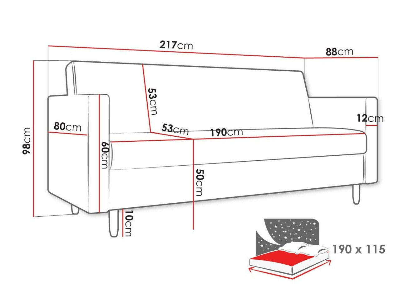 Canapea extensibilă Memphis 136 (Paros 06)