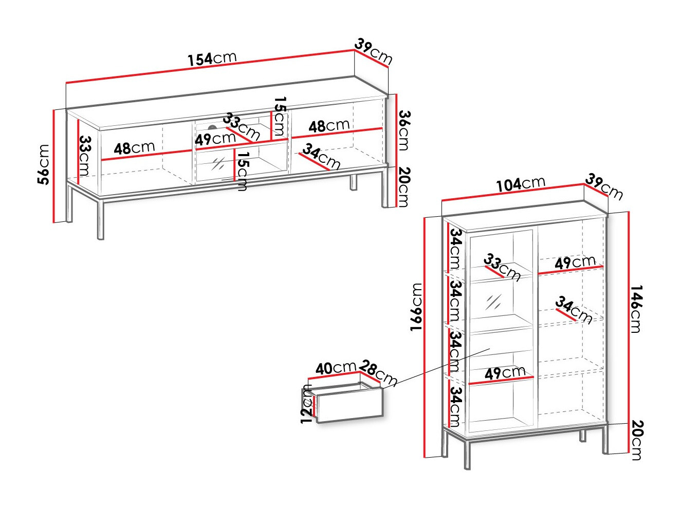 Set camera de zi Soferi 114 (Negru + Stejar Wotan)