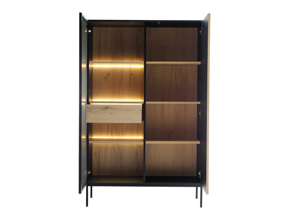 Set de living Manal I (Negru + Stejar Wotan)