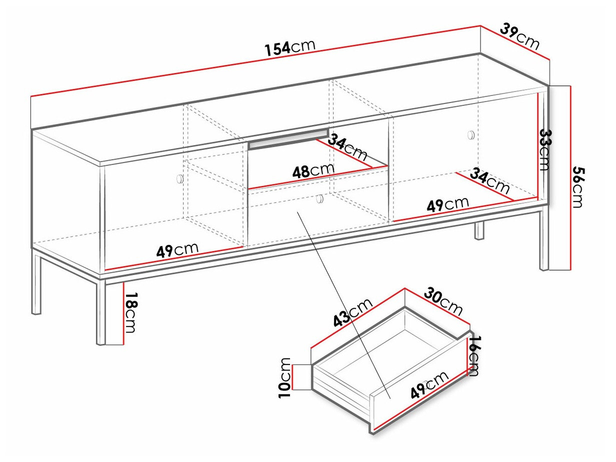 Comodă TV Formis (Alb)