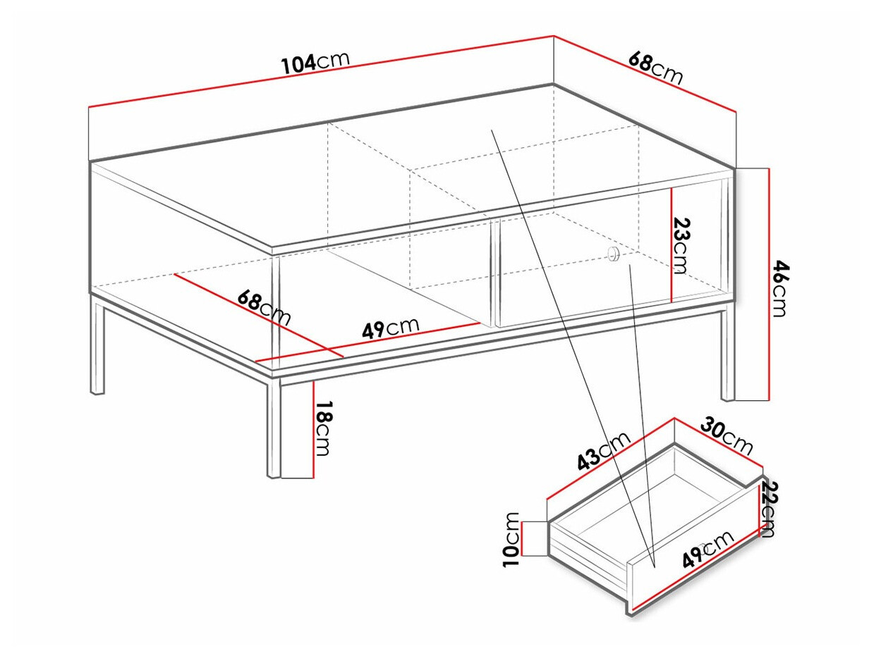 Măsuță de cafea Formis (Alb)