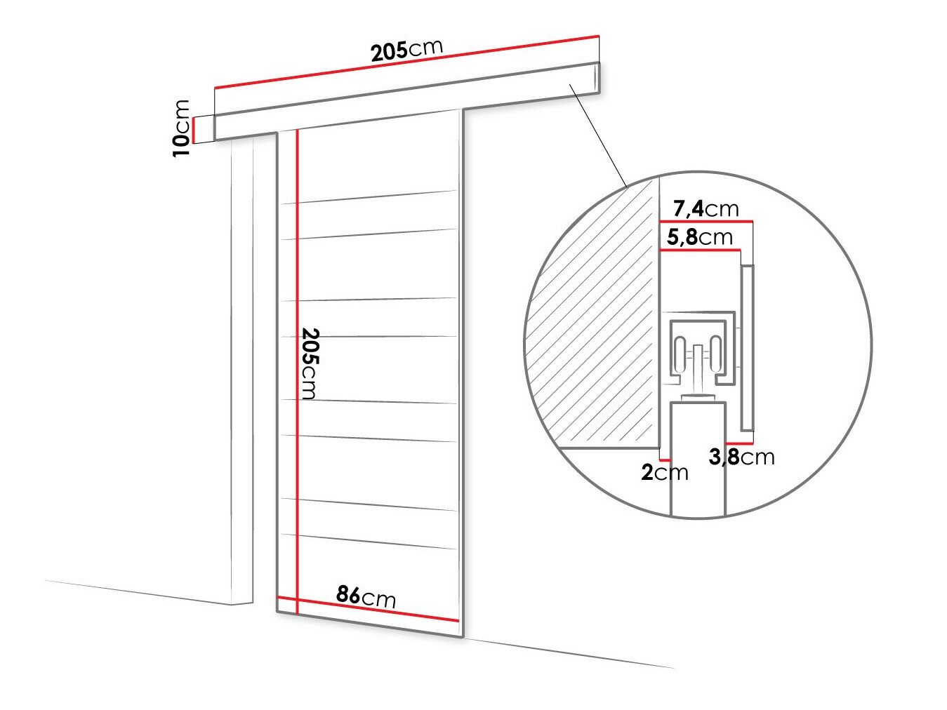 Uși glisante Closico Materia V (Alb + Negru)