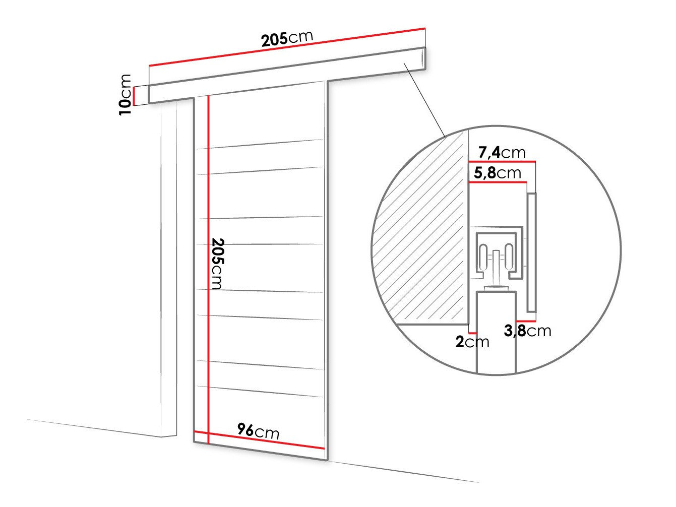 Uși glisante Closico Portalis V (Alb)