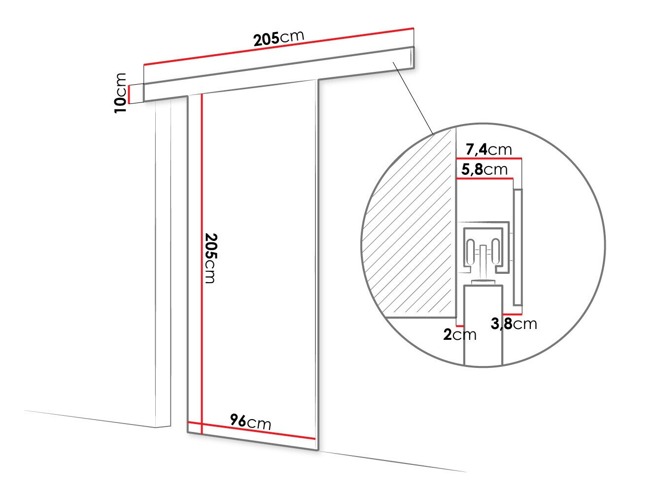 Uși glisante Closico Portalis I (Alb)