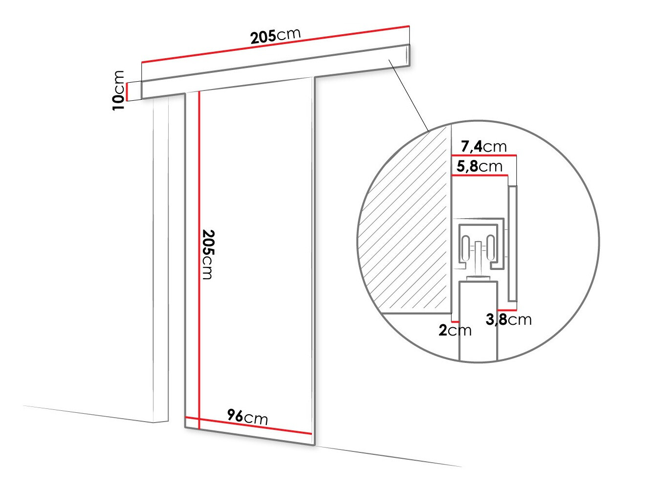 Uși glisante Closico Portalis II (Alb)