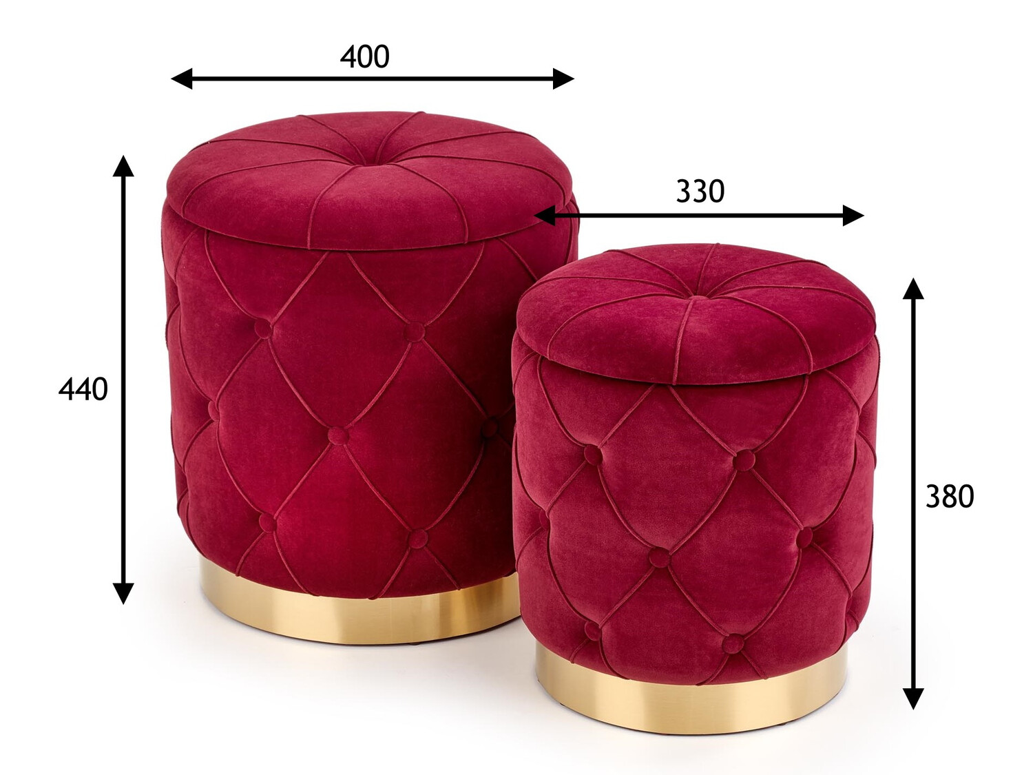 Set de tabureți Houston 1154 (Bordeaux)