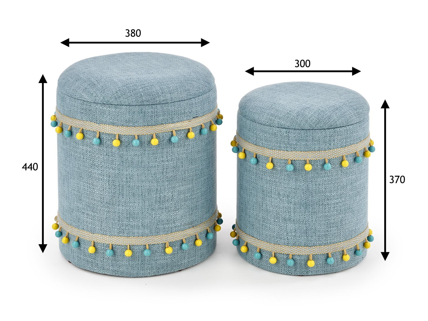 Set de tabureți tapițați Houston 1155 (Albastru deschis)