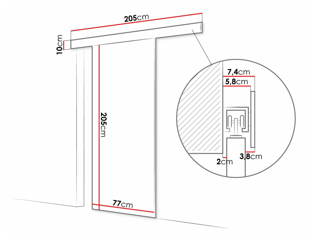 Uși glisante Closico Fundus II (Negru)